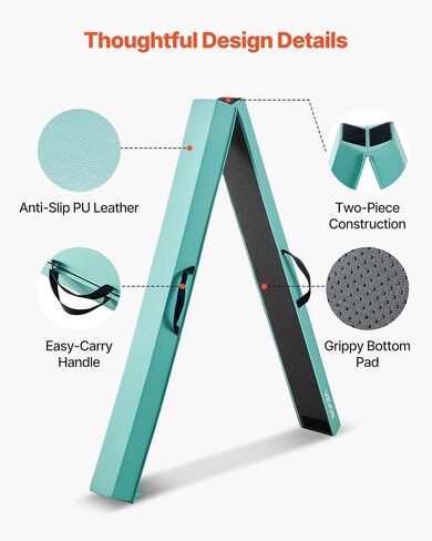 VEVOR 8FT Balance Beam للأطفال، 200-350LBS دعم ثابت شعاع أرضية الجمباز مع حصيرة غير قابلة للانزلاق، معدات تدريب الجمباز من الخشب/EVA مع قاعدة مضادة للانزلاق وحقيبة حمل لصالة الألعاب الرياضية المنزلية in Saudi Arabia