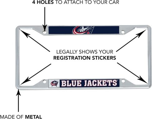Desert Cactus Columbus Blue Jackets Car Accessories NHL Team National Hockey League Metal License Plate Frame for Front or Rear of Car (Up Close) in Saudi Arabia