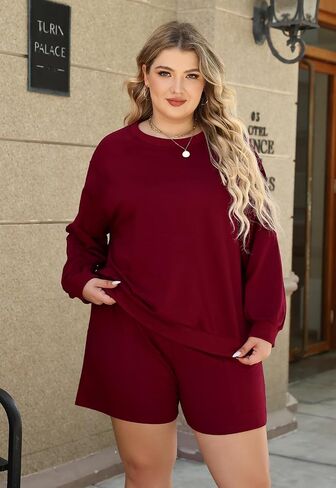 Nemidor حجم كبير الخريف Sweatsuit للنساء الربيع مطابقة صالة مجموعات عادية كم طويل بلوزات وسروال وتتسابق 2 قطعة in Saudi Arabia