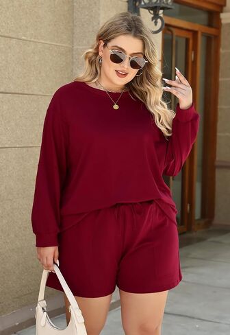 Nemidor حجم كبير الخريف Sweatsuit للنساء الربيع مطابقة صالة مجموعات عادية كم طويل بلوزات وسروال وتتسابق 2 قطعة in Saudi Arabia