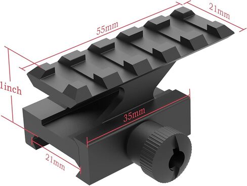 TPO 1“/0.83"/0.5" Picatinny Rail Riser Mount 5 Slots See-Through Slanted Picatinny Rail Mount for Red Dots, Scopes, Optics, Flashlight in Kuwait