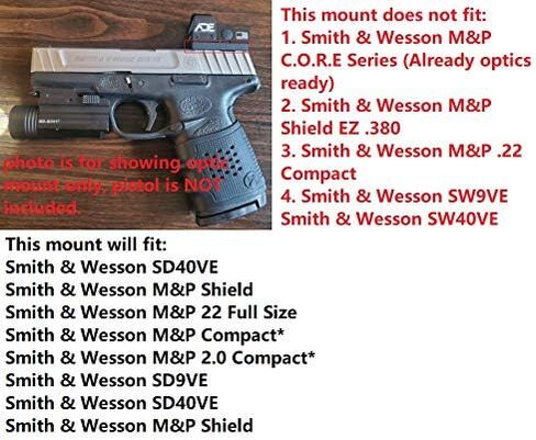 Ade Advanced Optics Mini/Micro Reflex Dot Sight Mounting Plate for Smith & Wesson M&P, Red in Saudi Arabia
