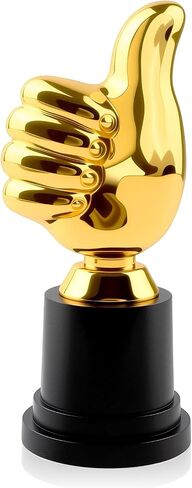 Golden Thumbs Up Trophy, 1PCS Thumbs Trophy Award/ 1st Trophy Set with Glass Thumbs Up for Sports Tournaments, Talent Show, Party Favor, Game Classroom Job Football Competition Rewards Gift in Saudi Arabia