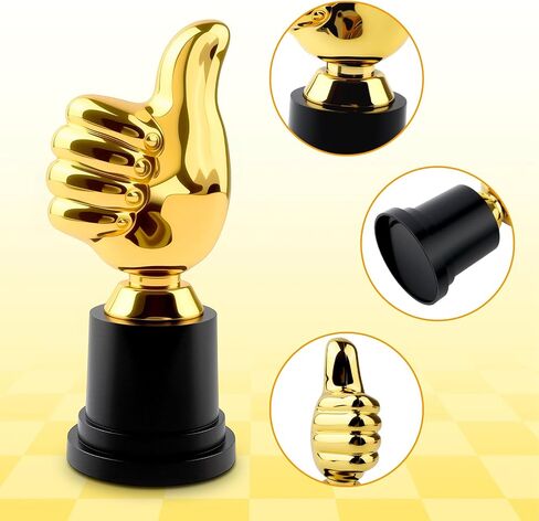 Golden Thumbs Up Trophy, 1PCS Thumbs Trophy Award/ 1st Trophy Set with Glass Thumbs Up for Sports Tournaments, Talent Show, Party Favor, Game Classroom Job Football Competition Rewards Gift in Saudi Arabia