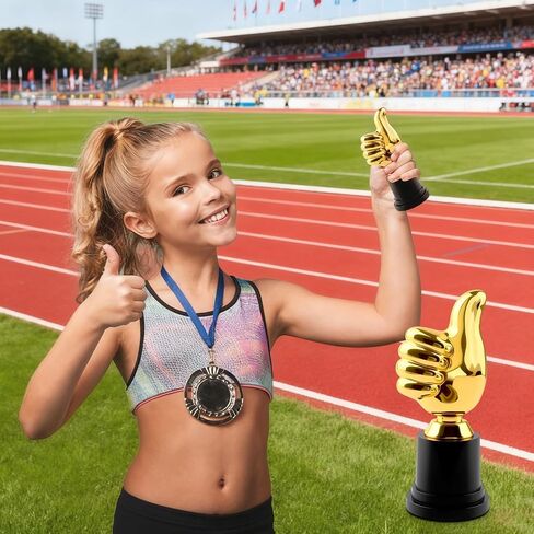 Golden Thumbs Up Trophy, 1PCS Thumbs Trophy Award/ 1st Trophy Set with Glass Thumbs Up for Sports Tournaments, Talent Show, Party Favor, Game Classroom Job Football Competition Rewards Gift in Saudi Arabia