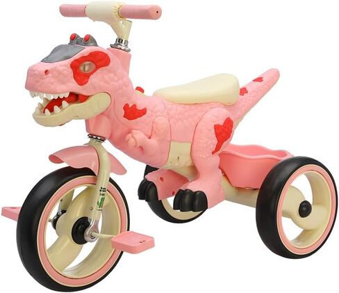 NMM Dinosaur Tricycle for Toddlers, Kids Trike with Music, LED, Tricycles for 3-5 Year Olds, for Rider, Big Wheel, Storage Basket, Horn, Toddler Bike for Boy, Dinosaur Toys for Kids 2-4 4-7 in Kuwait