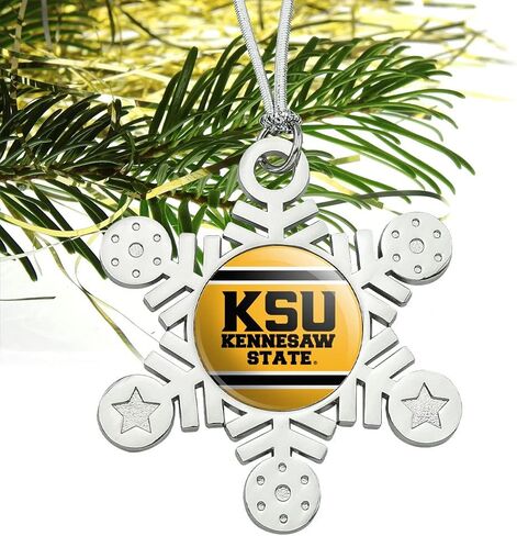 GRAPHICS & MORE Kennesaw State KSU Stripes Metal Snowflake Christmas Tree Holiday Ornament in Saudi Arabia