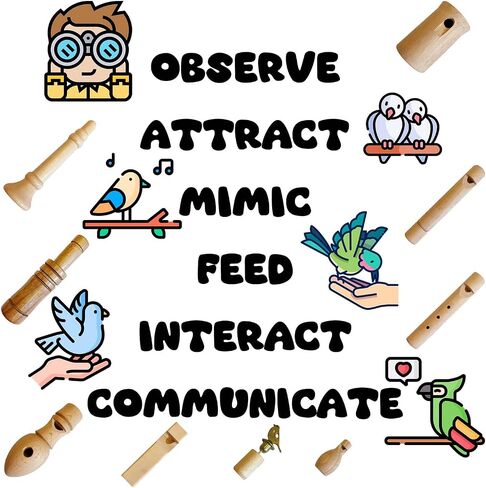 مجموعة نداء الطيور الخشبية المكونة من 9 قطع من ZDH - نداء الطيور مصنوع يدويًا في صندوق خشبي أكريليك لمراقبي الطيور ومحبي الطبيعة والاستكشاف والتعليم في الهواء الطلق in Saudi Arabia