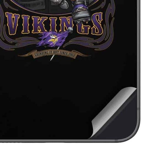 Skinit Decal Phone Skin Compatible with Galaxy S25 Plus - Officially Licensed NFL Minnesota Vikings Distressed Design in Saudi Arabia