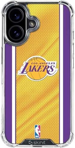 Skinit Clear Phone Case Compatible with iPhone 16 Plus - Officially Licensed NBA Los Angeles Lakers Canvas Design in Saudi Arabia