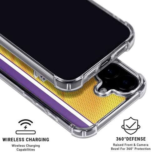 Skinit Clear Phone Case Compatible with iPhone 16 Plus - Officially Licensed NBA Los Angeles Lakers Canvas Design in Saudi Arabia