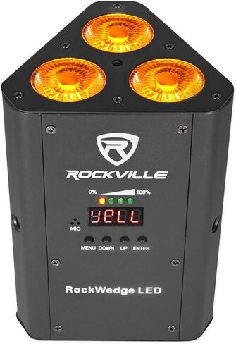 8 Rockville RockWedge LED 54w RGBWA+UV Rechargeable Wireless DMX Lights+Backpack in Saudi Arabia
