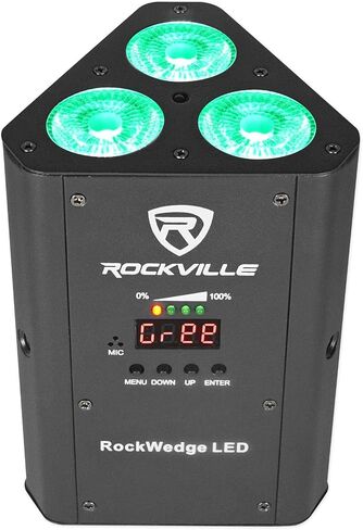 8 Rockville RockWedge LED 54w RGBWA+UV Rechargeable Wireless DMX Lights+Backpack in Saudi Arabia