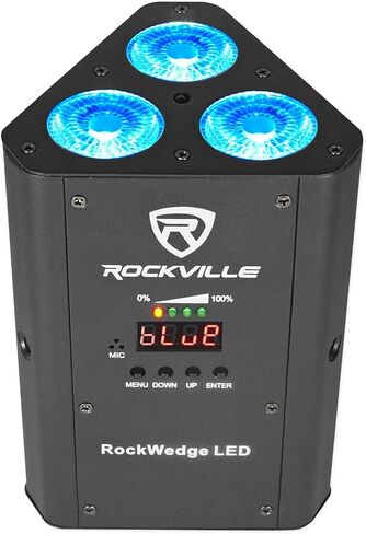 8 Rockville RockWedge LED 54w RGBWA+UV Rechargeable Wireless DMX Lights+Backpack in Saudi Arabia