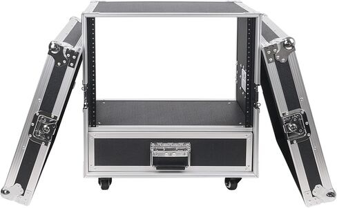Sound Town 8U Rack Case with 2U Rack Drawer, Casters, for 19" Amps, Mixers, Microphone Receivers (STRC-8U2DR) in Saudi Arabia