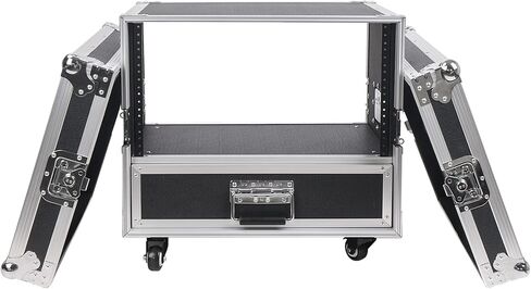 Sound Town 8U Rack Case with 2U Rack Drawer, Casters, for 19" Amps, Mixers, Microphone Receivers (STRC-8U2DR) in Saudi Arabia