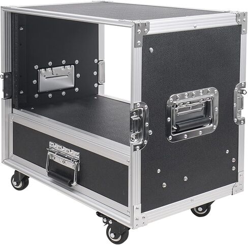 Sound Town 8U Rack Case with 2U Rack Drawer, Casters, for 19" Amps, Mixers, Microphone Receivers (STRC-8U2DR) in Saudi Arabia