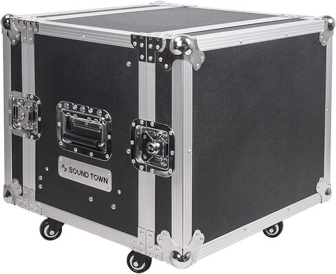 Sound Town 8U Rack Case with 2U Rack Drawer, Casters, for 19" Amps, Mixers, Microphone Receivers (STRC-8U2DR) in Saudi Arabia