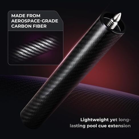 8 Inch Carbon Fiber Pool Cue Extension, Lightweight with Bullet Joint for Maximum Power Transfer and Control, Compatible Zenith Series Pool Cue in Saudi Arabia