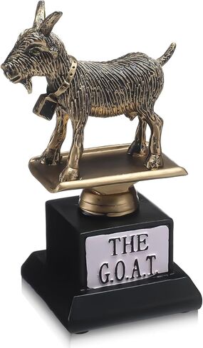 Landical 5.2 Inch Goat Trophy G. O. A. T Greatest of All Time Trophy Humble Goat Award Sculpture Funny Unique Recognition Award for Adult Boss Coworker Employee Friend Sport Engrave Gift Plaque Statue in Saudi Arabia
