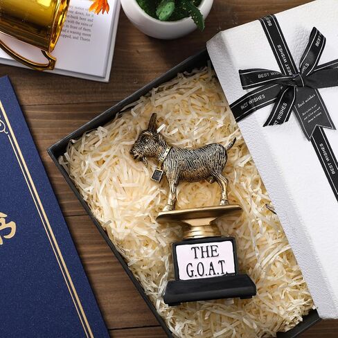 Landical 5.2 Inch Goat Trophy G. O. A. T Greatest of All Time Trophy Humble Goat Award Sculpture Funny Unique Recognition Award for Adult Boss Coworker Employee Friend Sport Engrave Gift Plaque Statue in Saudi Arabia