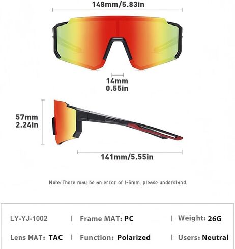 Polarized Sports Sunglasses For Men Women, Outdoors UV Protection Glasses For Driving Fishing Cycling Mountain Bike in Saudi Arabia