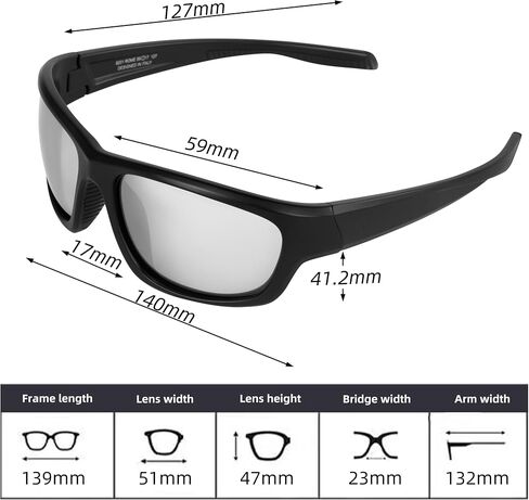 Italy Made Polarized Sunglasses with Corning Glass Lenses, Stylish & Scratch-Resistant for Exercise & Daily Use in Saudi Arabia