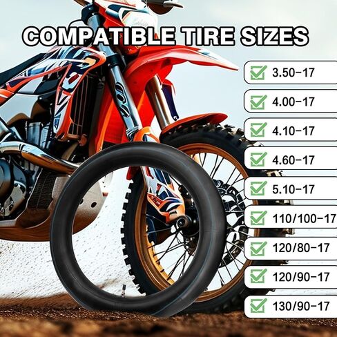 2 Pack 3.50/4.10-17 Tube 3.25-17 Inner Tube 100/90-17 Tube - TR4 in Saudi Arabia