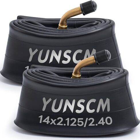 YUNSCM 2-PCS 14 "أنابيب الدراجة 14x2.125/2.40 أنابيب الدراجة مع CR202 بزاوية (منحنية) صمام الجذعية متوافق مع 14 × 2.125 14 × 2.25 14 × 2.35 14 × 2.40 أنابيب الإطارات الكهربائية للدراجة الإلكترونية in Saudi Arabia