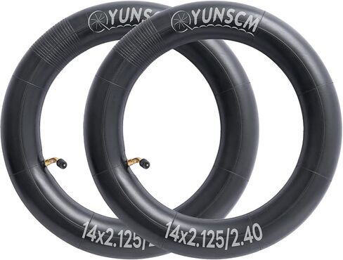 YUNSCM 2-PCS 14 "أنابيب الدراجة 14x2.125/2.40 أنابيب الدراجة مع CR202 بزاوية (منحنية) صمام الجذعية متوافق مع 14 × 2.125 14 × 2.25 14 × 2.35 14 × 2.40 أنابيب الإطارات الكهربائية للدراجة الإلكترونية in Saudi Arabia
