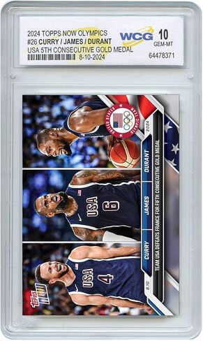 2024 Topps Now Steph Curry - Lebron James - Kevin Durant Triple Image Card #26 Olympic USA Gold Medal - Certified Gem Mint 10 in Saudi Arabia