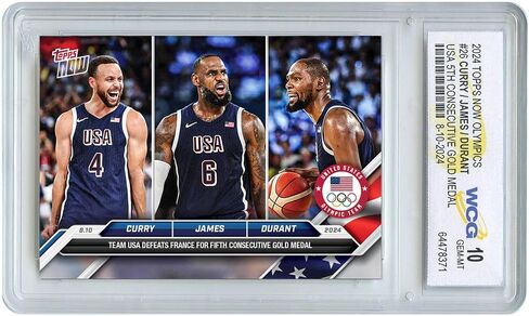2024 Topps Now Steph Curry - Lebron James - Kevin Durant Triple Image Card #26 Olympic USA Gold Medal - Certified Gem Mint 10 in Saudi Arabia