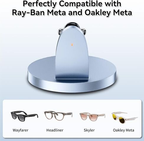 Charger Stand for RayBan Meta Smart Glasses with LED Display, Charging Stand for RayBan Meta Wayfarer/Gen 2,Headliner,Skylar/Gen 2,Oakley HSTN,USB C/A Cable to Adapter, Ray Ban Meta Accessories in Saudi Arabia