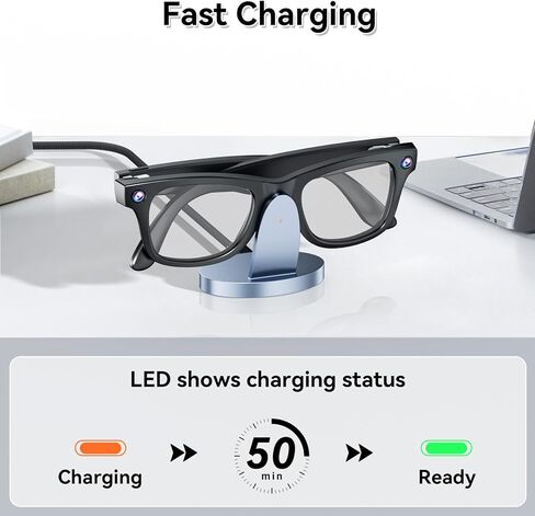 Charger Stand for RayBan Meta Smart Glasses with LED Display, Charging Stand for RayBan Meta Wayfarer/Gen 2,Headliner,Skylar/Gen 2,Oakley HSTN,USB C/A Cable to Adapter, Ray Ban Meta Accessories in Saudi Arabia