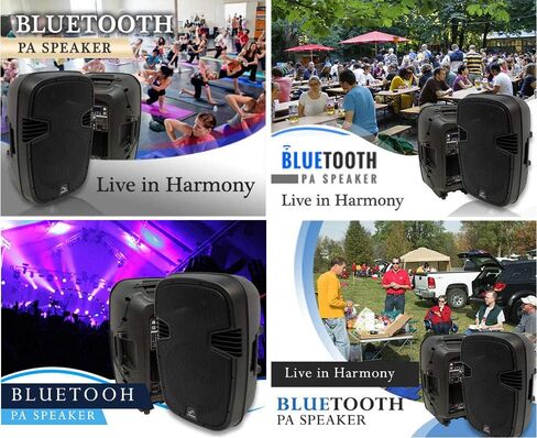 Harmony Audio HA-L15BA Pro DJ Live Series Bluetooth 15" Powered 1200W PA Speaker in Saudi Arabia
