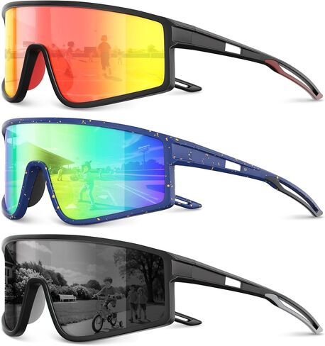 3 Pack Kids Sunglasses Youth Baseball Sunglasses for 3-12 Boys Girls Sports Cycling Running UV Protection Goggles in Saudi Arabia