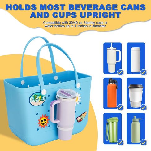 Accessories for Bogg Bag Cup Holder, Bogg Cup Holder for Stanley 40 Oz & All Large Bogg Bags，Leak-Proof Drink Holder with Universal Design(Fits Stanley Cup, Bogg Bag Large, Bog Bag Models) in Saudi Arabia