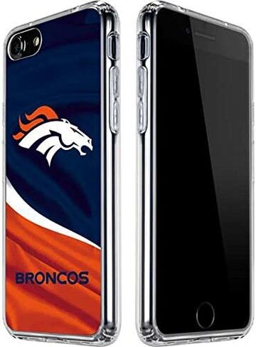 حافظة هاتف Skinit الشفافة متوافقة مع iPhone SE (الجيل الثاني والثالث) - تصميم مرخص رسميًا من NFL Denver Broncos in Saudi Arabia