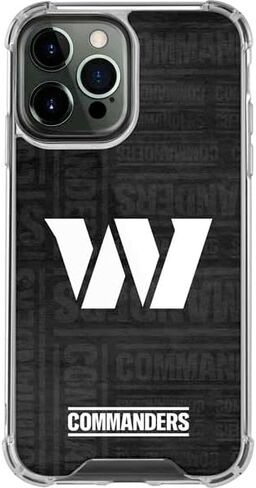 حافظة هاتف Skinit الشفافة متوافقة مع iPhone 14 Pro Max - تصميم أبيض وأسود مرخص رسميًا من NFL Washington Commanders in Saudi Arabia