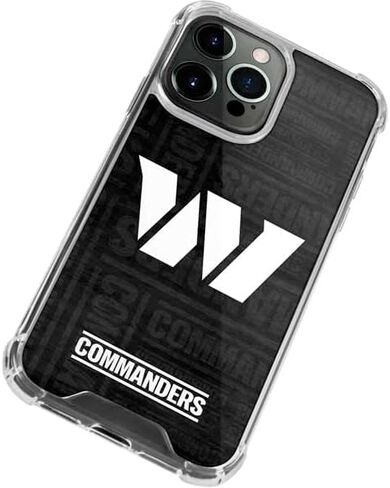 حافظة هاتف Skinit الشفافة متوافقة مع iPhone 14 Pro Max - تصميم أبيض وأسود مرخص رسميًا من NFL Washington Commanders in Saudi Arabia