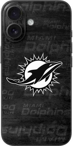 ملصق هاتف Skinit متوافق مع iPhone 16 - تصميم شعار NFL Miami Dolphins Retro مرخص رسميًا in Saudi Arabia