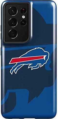 حافظة هاتف Skinit Pro متوافقة مع هاتف Samsung Galaxy S21 Ultra 5G - تصميم رؤية مزدوجة مرخص رسميًا من NFL Buffalo Bills in Saudi Arabia