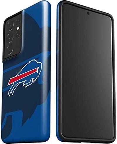 حافظة هاتف Skinit Pro متوافقة مع هاتف Samsung Galaxy S21 Ultra 5G - تصميم رؤية مزدوجة مرخص رسميًا من NFL Buffalo Bills in Saudi Arabia