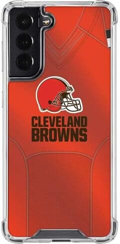 Skinit Clear Phone Case Compatible with Galaxy S22 - Officially Licensed NFL Cleveland Browns Team Jersey Design in Saudi Arabia