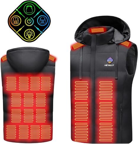 Heated Vest 6 Heat Levels, 23 Heat Zones,Lightweight,Washable,Unisex (Battery Pack Not Included) in Saudi Arabia