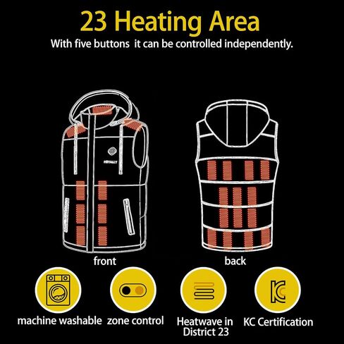 Heated Vest 6 Heat Levels, 23 Heat Zones,Lightweight,Washable,Unisex (Battery Pack Not Included) in Saudi Arabia