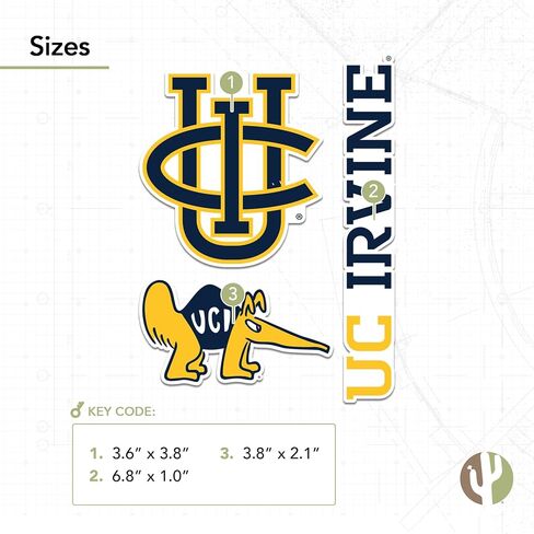 ملصق صبار الصحراء بجامعة كاليفورنيا إيرفين آكل النمل UCI أكلة الفينيل شارات الكمبيوتر المحمول زجاجة مياه سجل قصاصات السيارة T5 (النوع 5-1) in Saudi Arabia