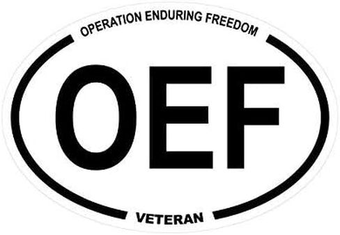 Operation Enduring Freedom OEF Oval Sticker Die Cut Decal Vinyl Made in USA in Saudi Arabia