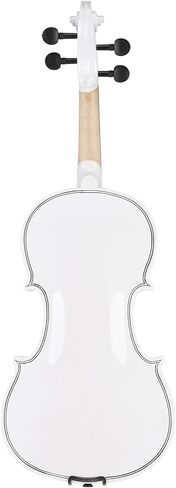مجموعة كمان 4/4 كاملة الحجم مطورة من Lykos للبالغين والطلاب المبتدئين مع حقيبة صلبة، وقوس الكمان، ومسند الكتف، والصنوبري، وأوتار إضافية وسوردين (أبيض) in Kuwait
