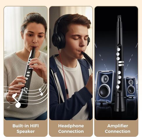 Costzon Electronic Wind Instrument, Portable Mini Digital Electric Saxophone with MIDI, 100 Tones, 3W HIFI Speaker, 4-Octave Range & 2 Fingerings, Rechargeable EWI Synthesizer for Beginners Adults in Saudi Arabia